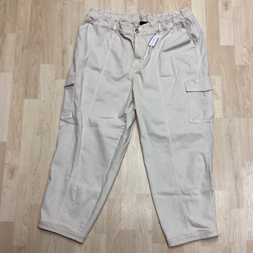 Lane Bryant Pull-On Straight Mid-Rise Cargo Khakis Pants 22W